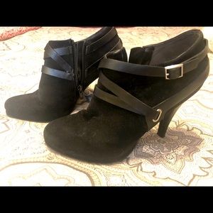 Fergalicious black suede and leather booties